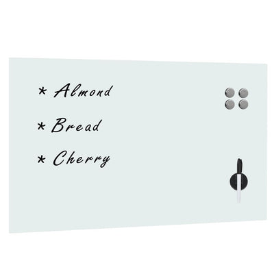 vidaXL Wall Mounted Magnetic Whiteboard Glass 80x60 cm