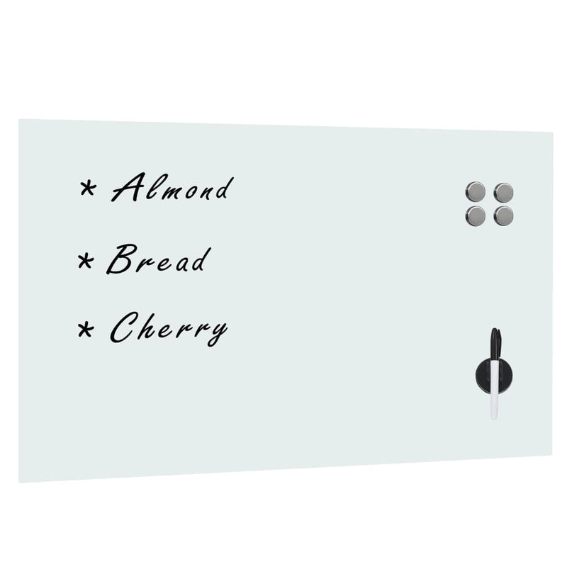 vidaXL Wall Mounted Magnetic Whiteboard Glass 80x60 cm