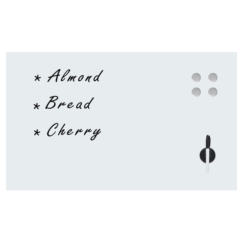 vidaXL Wall Mounted Magnetic Whiteboard Glass 80x60 cm