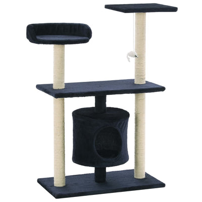 vidaXL Cat Tree with Sisal Scratching Posts 95 cm Dark Blue