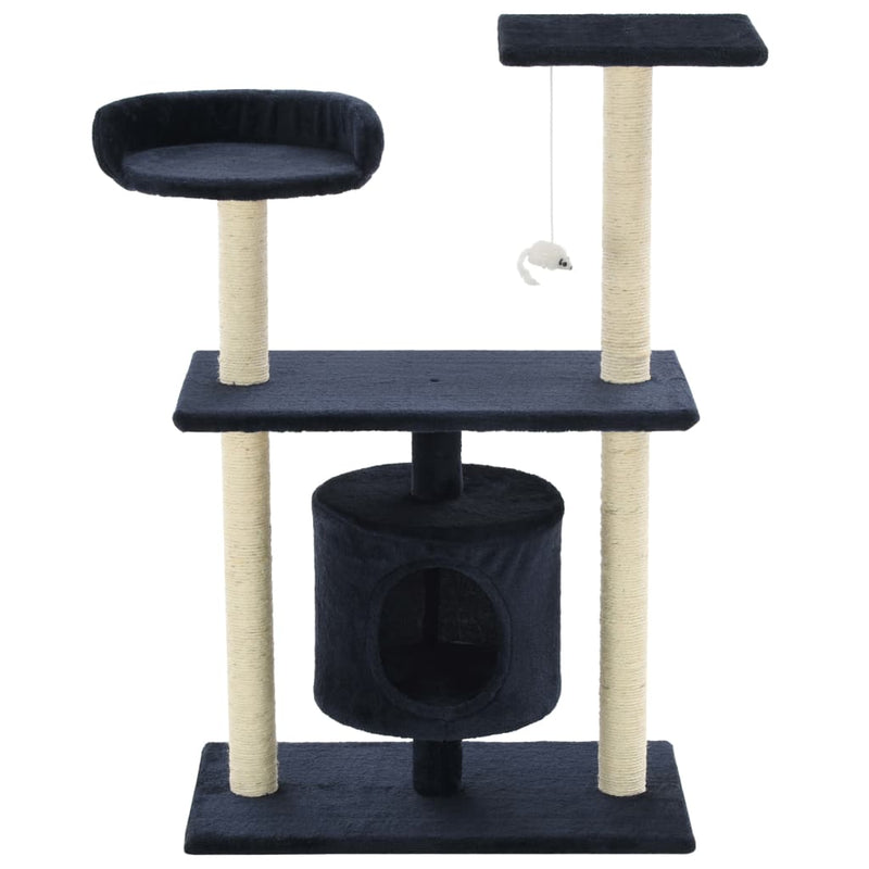 vidaXL Cat Tree with Sisal Scratching Posts 95 cm Dark Blue