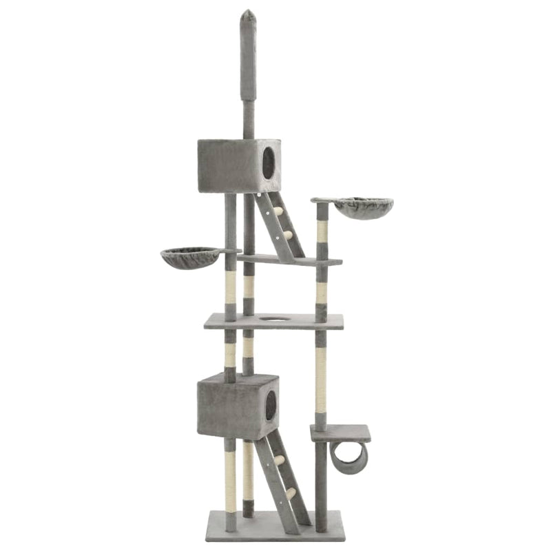 vidaXL Cat Tree with Sisal Scratching Posts 230-260 cm Grey