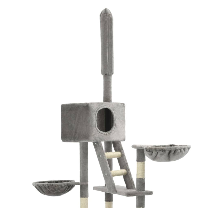 vidaXL Cat Tree with Sisal Scratching Posts 230-260 cm Grey