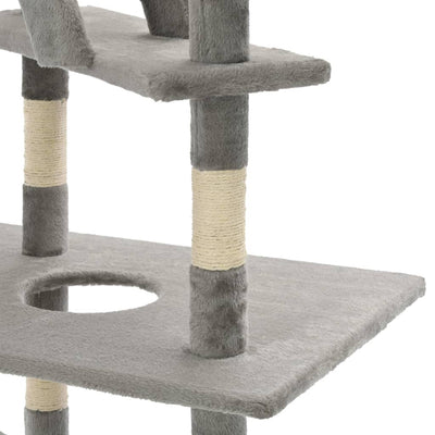 vidaXL Cat Tree with Sisal Scratching Posts 230-260 cm Grey