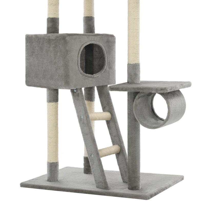 vidaXL Cat Tree with Sisal Scratching Posts 230-260 cm Grey