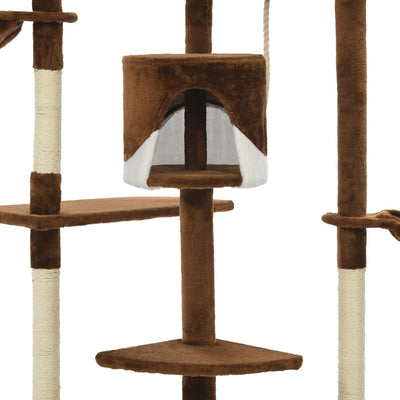 vidaXL Cat Tree with Sisal Scratching Posts 203 cm Brown and White