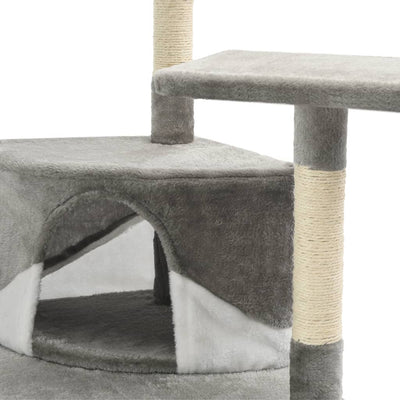 vidaXL Cat Tree with Sisal Scratching Posts 203 cm Brown and White