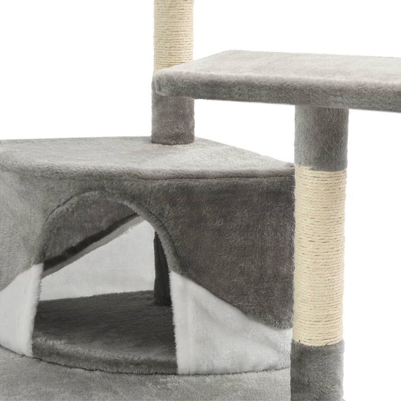 vidaXL Cat Tree with Sisal Scratching Posts 203 cm Brown and White