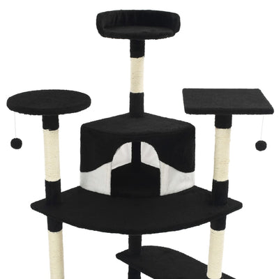 vidaXL Cat Tree with Sisal Scratching Posts 203 cm Brown and White