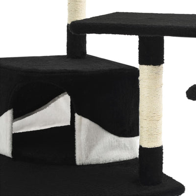vidaXL Cat Tree with Sisal Scratching Posts 203 cm Brown and White