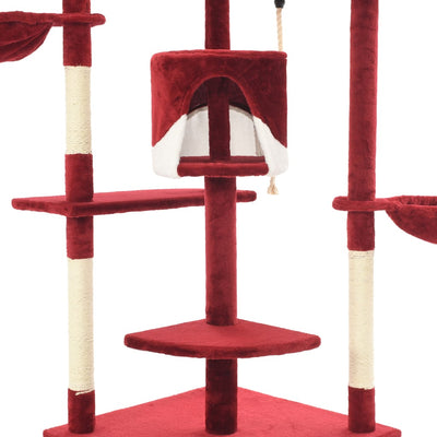 vidaXL Cat Tree with Sisal Scratching Posts 203 cm Brown and White