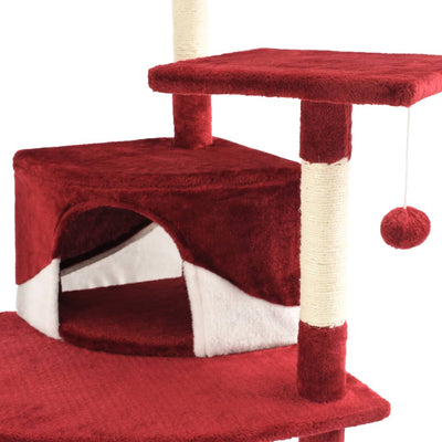 vidaXL Cat Tree with Sisal Scratching Posts 203 cm Brown and White
