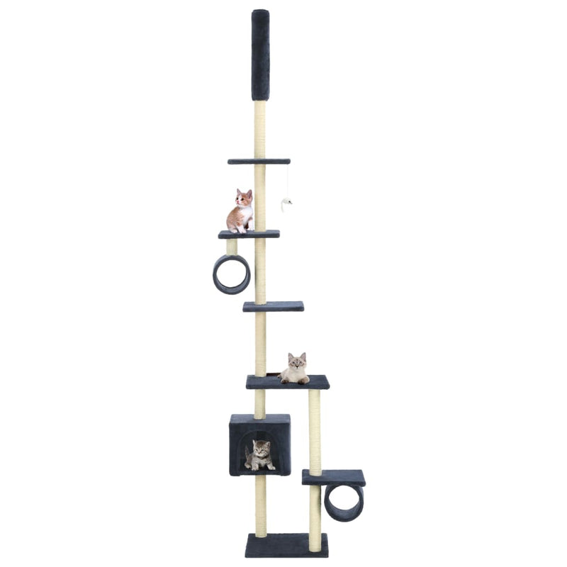vidaXL Cat Tree with Sisal Scratching Posts 260 cm Dark Blue