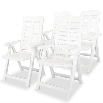 vidaXL Reclining Garden Chairs 4 pcs Plastic Anthracite