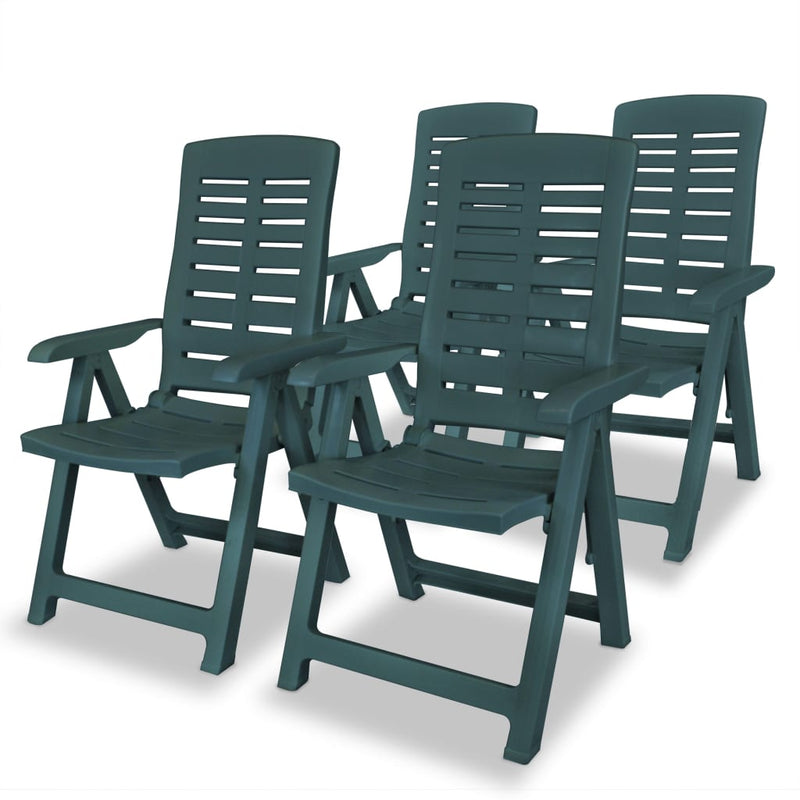vidaXL Reclining Garden Chairs 4 pcs Plastic Anthracite