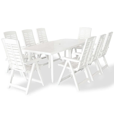 vidaXL 9 Piece Outdoor Dining Set Plastic Green