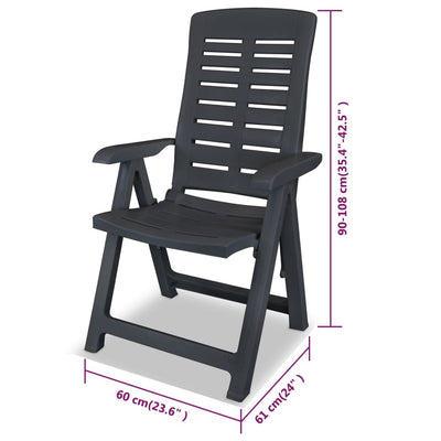 vidaXL 5 Piece Outdoor Dining Set Plastic Anthracite