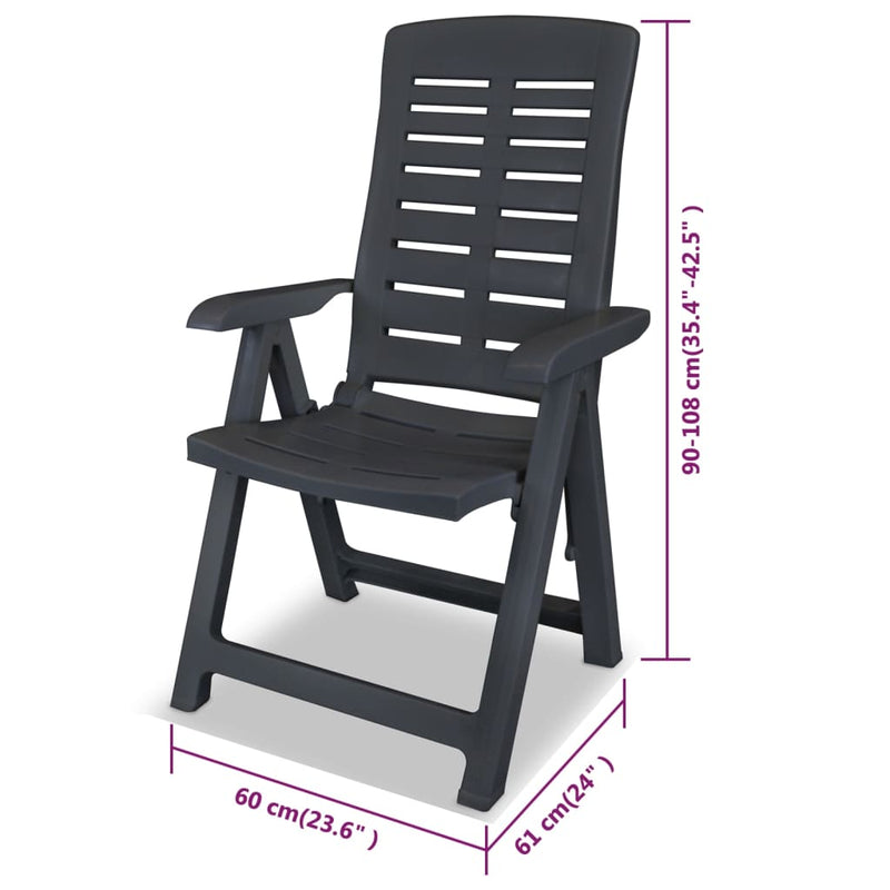 vidaXL 5 Piece Outdoor Dining Set Plastic Anthracite