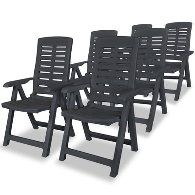 vidaXL 7 Piece Outdoor Dining Set Plastic Anthracite