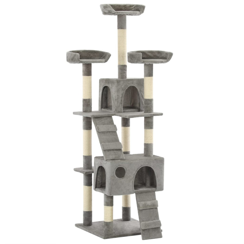 vidaXL Cat Tree with Sisal Scratching Posts 170 cm Beige