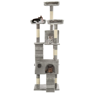 vidaXL Cat Tree with Sisal Scratching Posts 170 cm Beige