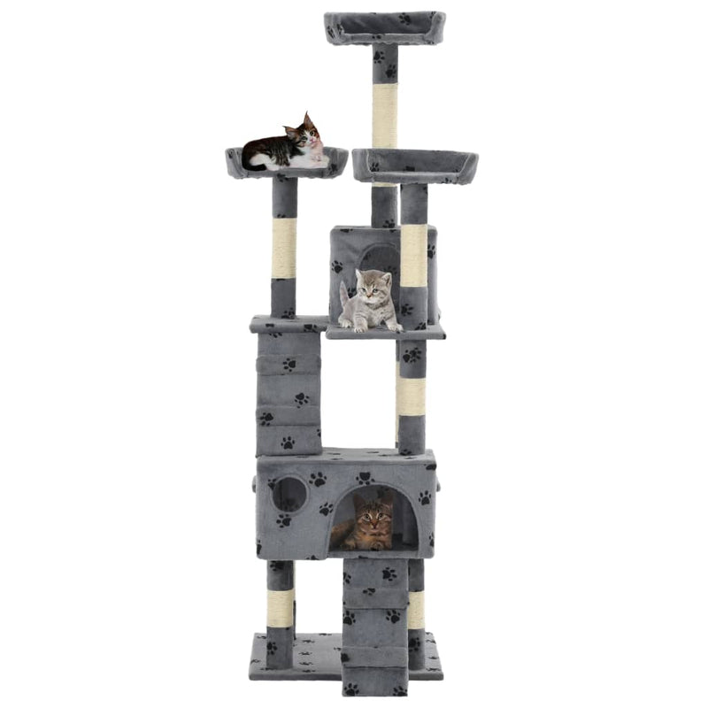 vidaXL Cat Tree with Sisal Scratching Posts 170 cm Beige