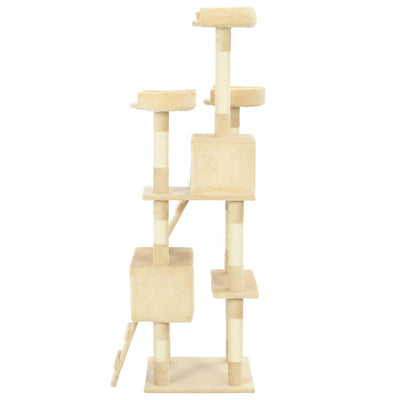 vidaXL Cat Tree with Sisal Scratching Posts 170 cm Beige