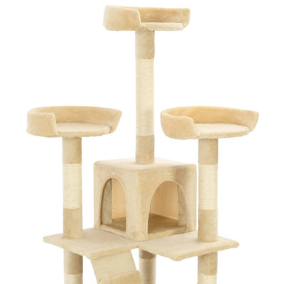 vidaXL Cat Tree with Sisal Scratching Posts 170 cm Beige
