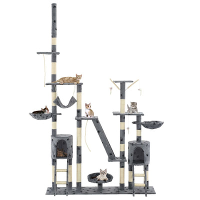 vidaXL Cat Tree with Sisal Scratching Posts 230-250 cm Beige