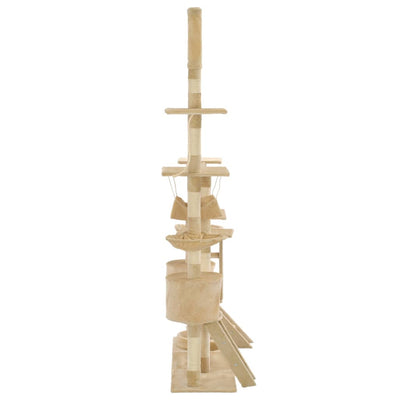 vidaXL Cat Tree with Sisal Scratching Posts 230-250 cm Beige