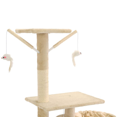 vidaXL Cat Tree with Sisal Scratching Posts 230-250 cm Beige
