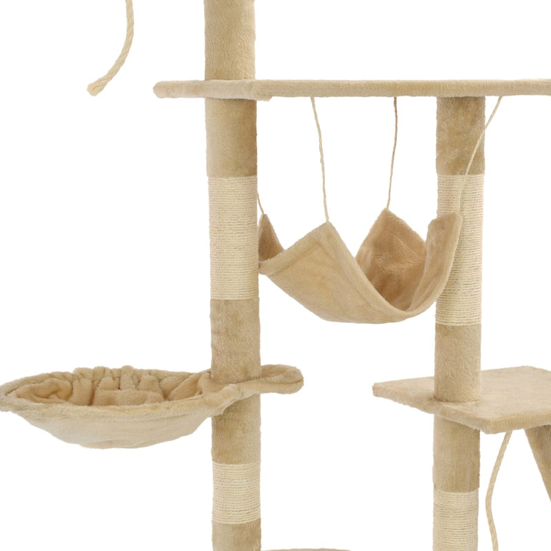 vidaXL Cat Tree with Sisal Scratching Posts 230-250 cm Beige