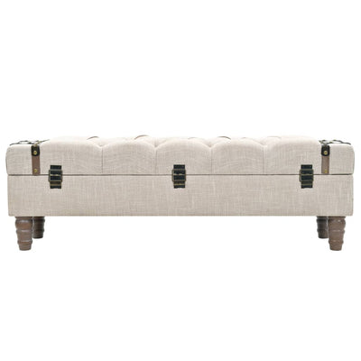 vidaXL Storage Bench Solid Wood and Steel 111x34x37 cm