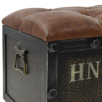 vidaXL Storage Bench 80.5x41x50 cm Solid Wood and Artificial Leather