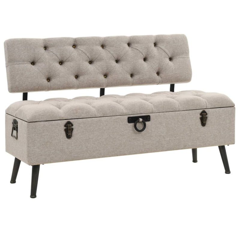 vidaXL Storage Bench with Backrest 121x53x78 cm Fabric