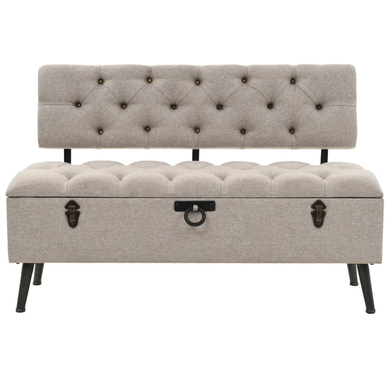 vidaXL Storage Bench with Backrest 121x53x78 cm Fabric