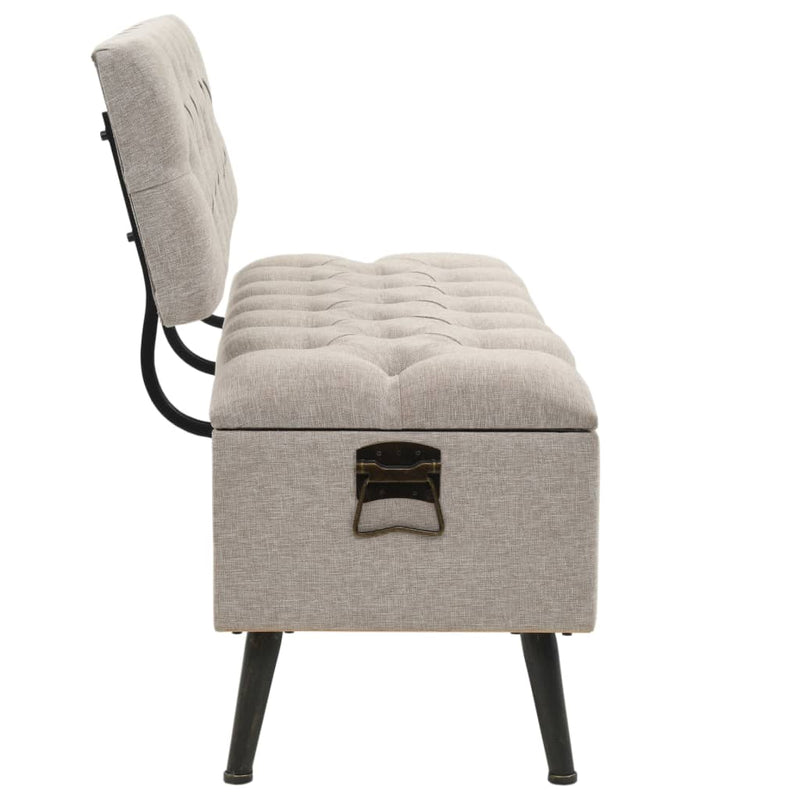 vidaXL Storage Bench with Backrest 121x53x78 cm Fabric