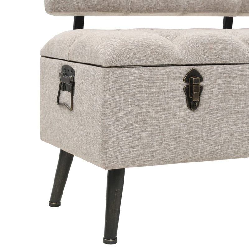 vidaXL Storage Bench with Backrest 121x53x78 cm Fabric