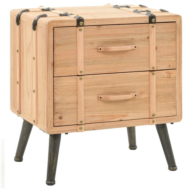 vidaXL Bedside Cabinet Solid Fir Wood 50x35x57 cm