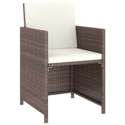 vidaXL 6 Piece Outdoor Dining Set with Cushions Poly Rattan Black