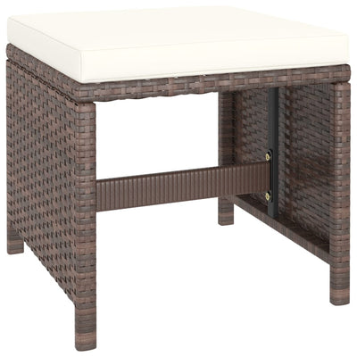 vidaXL 6 Piece Outdoor Dining Set with Cushions Poly Rattan Black