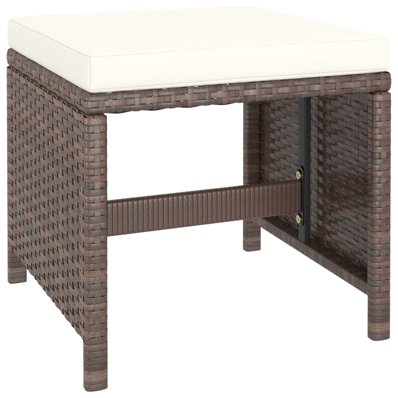 vidaXL 6 Piece Outdoor Dining Set with Cushions Poly Rattan Black