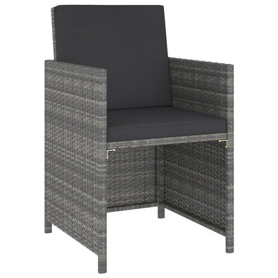 vidaXL 6 Piece Outdoor Dining Set with Cushions Poly Rattan Black