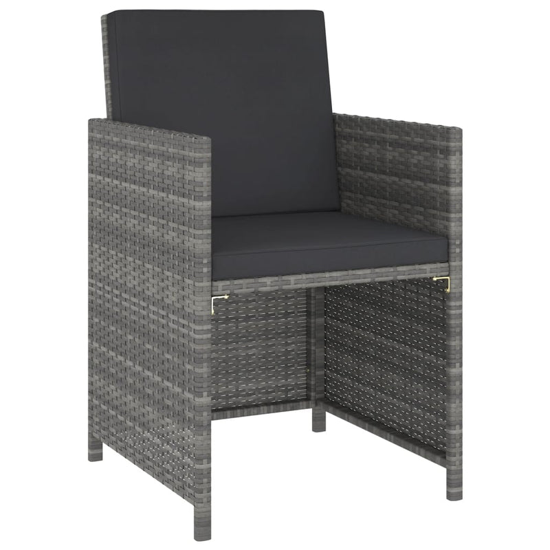 vidaXL 6 Piece Outdoor Dining Set with Cushions Poly Rattan Black