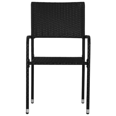 vidaXL Outdoor Dining Chairs 2 pcs Poly Rattan Grey