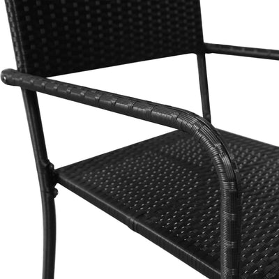 vidaXL Outdoor Dining Chairs 2 pcs Poly Rattan Grey
