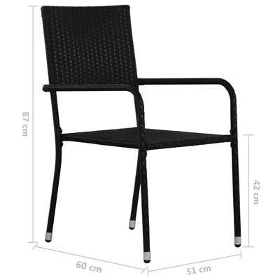 vidaXL Outdoor Dining Chairs 2 pcs Poly Rattan Grey