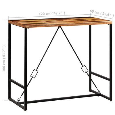 vidaXL Bar Table Solid Reclaimed Wood 120x60x106 cm