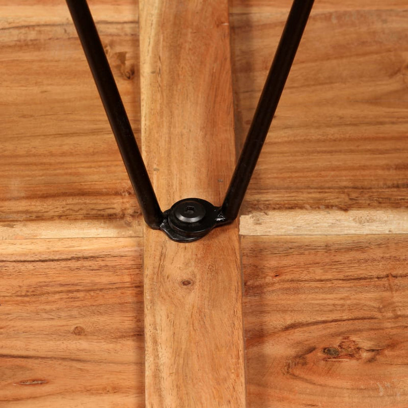 vidaXL Bar Set 3 Pieces Solid Wood Acacia. Genuine Leather & Canvas