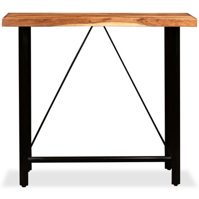 vidaXL Bar Set 5 Pieces Solid Wood Acacia. Genuine Leather & Canvas